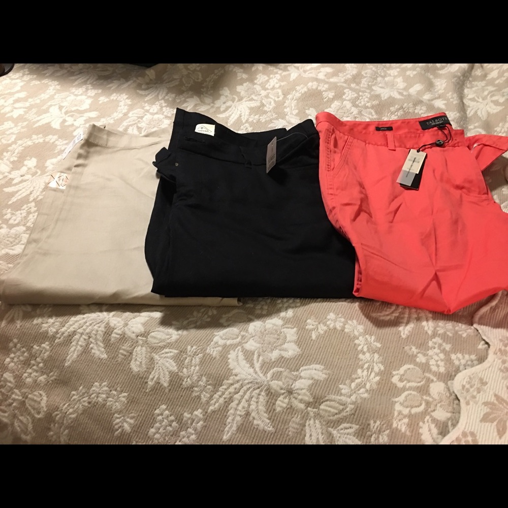 3 pairs NWT crops sz 16 St. John’s bay and Talbots